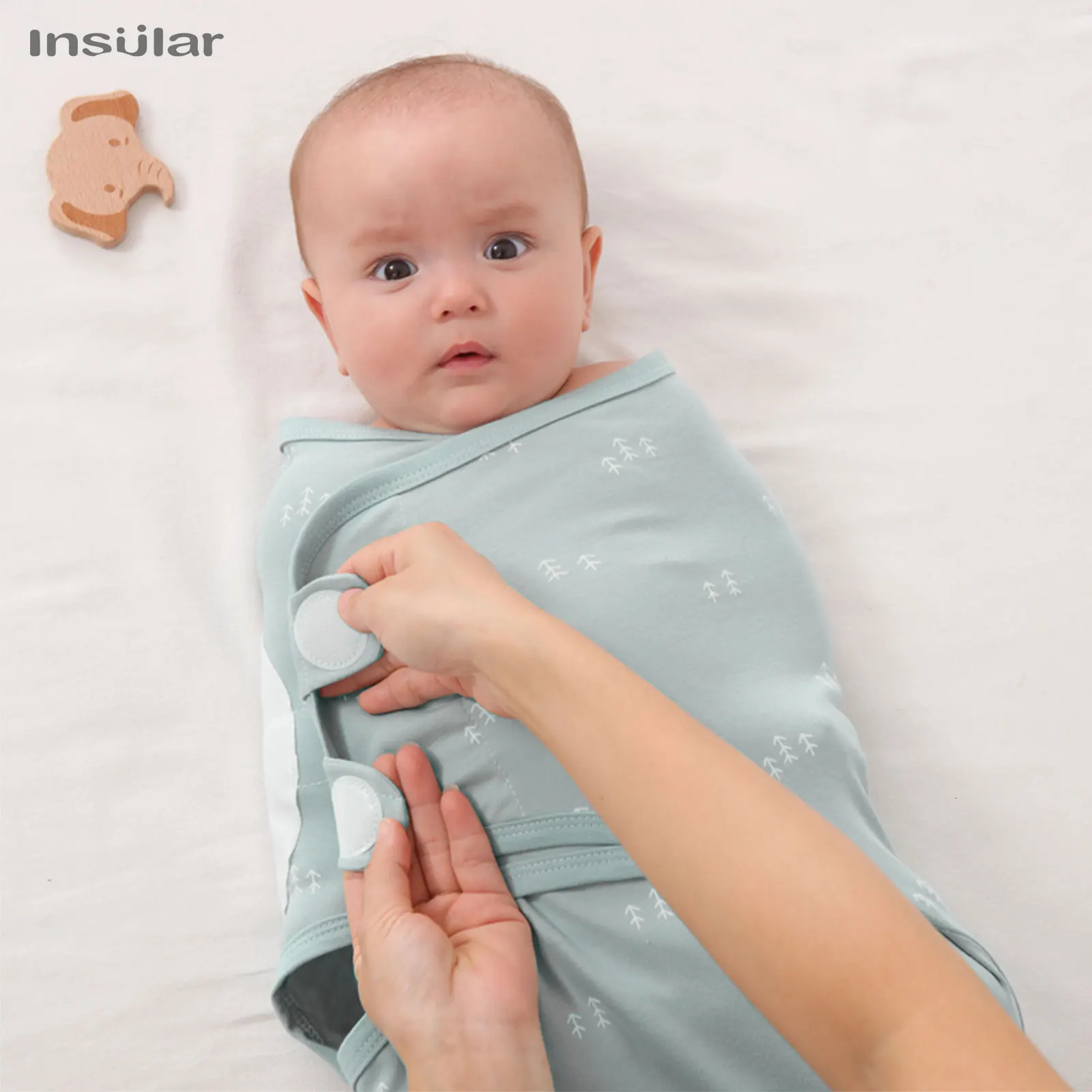 3 Piece A Suit INSULAR Cotton Baby Anti-shock Sleeping Bags born Swaddle Wrap Bags Held By The Baby Anti-kick Spanned 241011