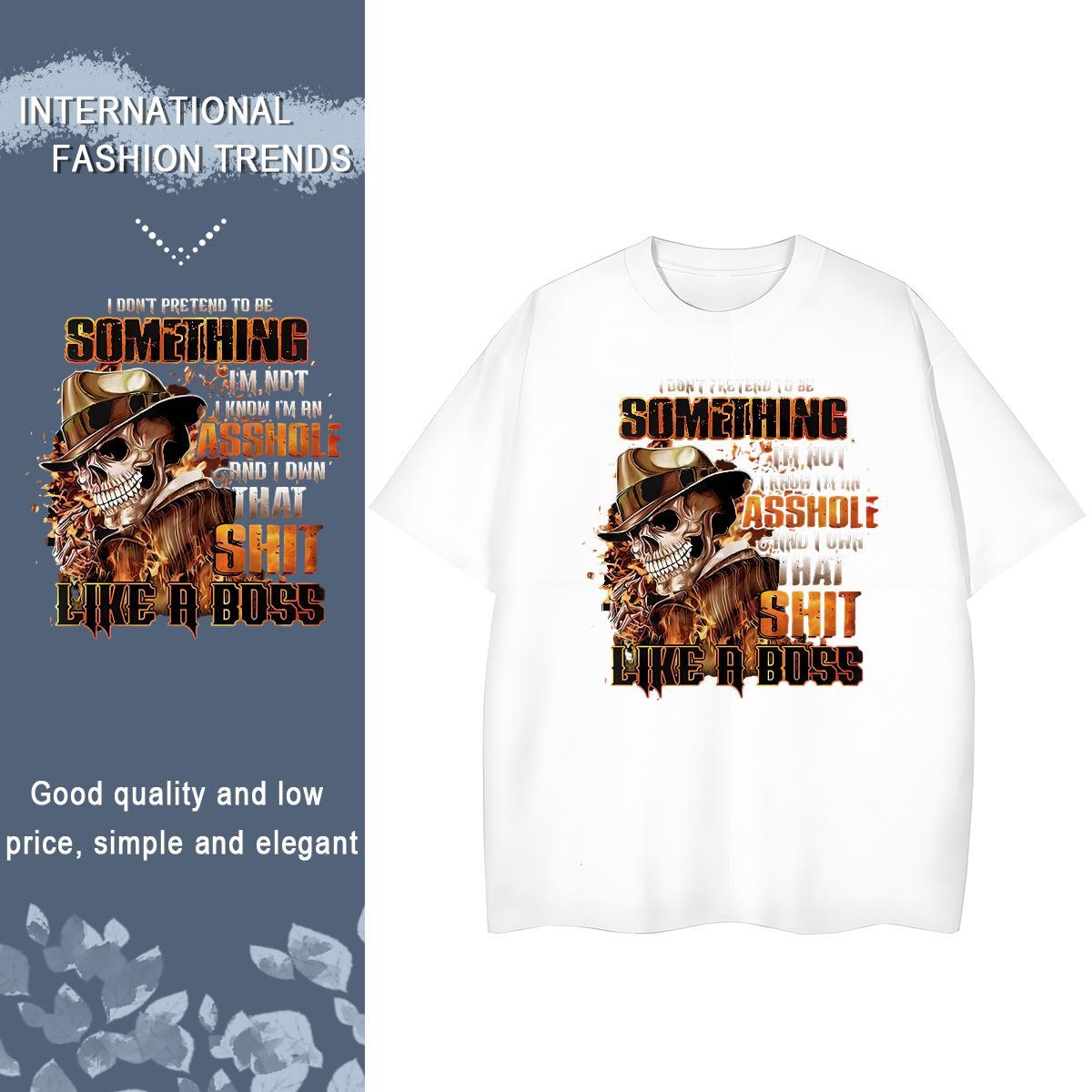 2024 Designer T shirt 230g Cotton Round Neck Short Sleeve Street skull Woman Tshirt Unisex Custom Printing Polos