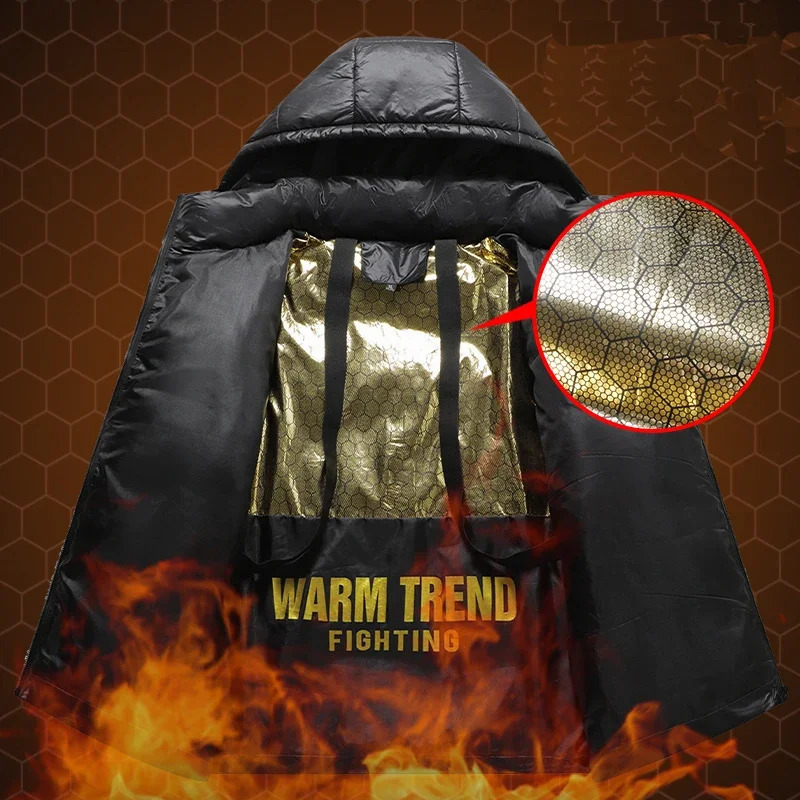 2023 Winter Parka Coats Men Fashion Section Casual Thicken Cotton Hooded Outwear Windproof Warm Jackets Hoodies 241009