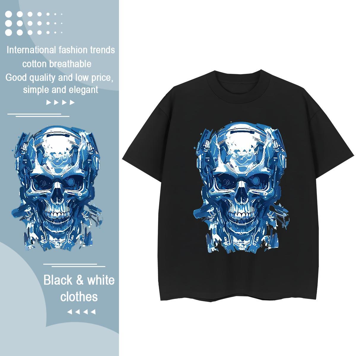 2024 Designer Womens T Shirts 100% Cotton 230g O Neck Short Sleeves Street Wear skull Couples T Shirts Brand Skull Top Tees