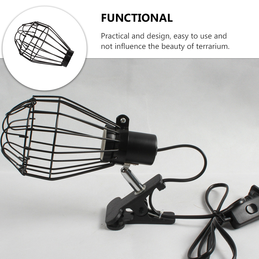 Animal Container Ceramic Lamp Lampshade Heat Light Fixture Reptile Iron Mini Lantern Cover Guard