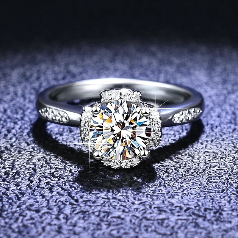 PT950 Platinum Diamond Ring suitable for womens eternal wedding jewelry a genuine 1- GRA silica ring bridal accessory 241007
