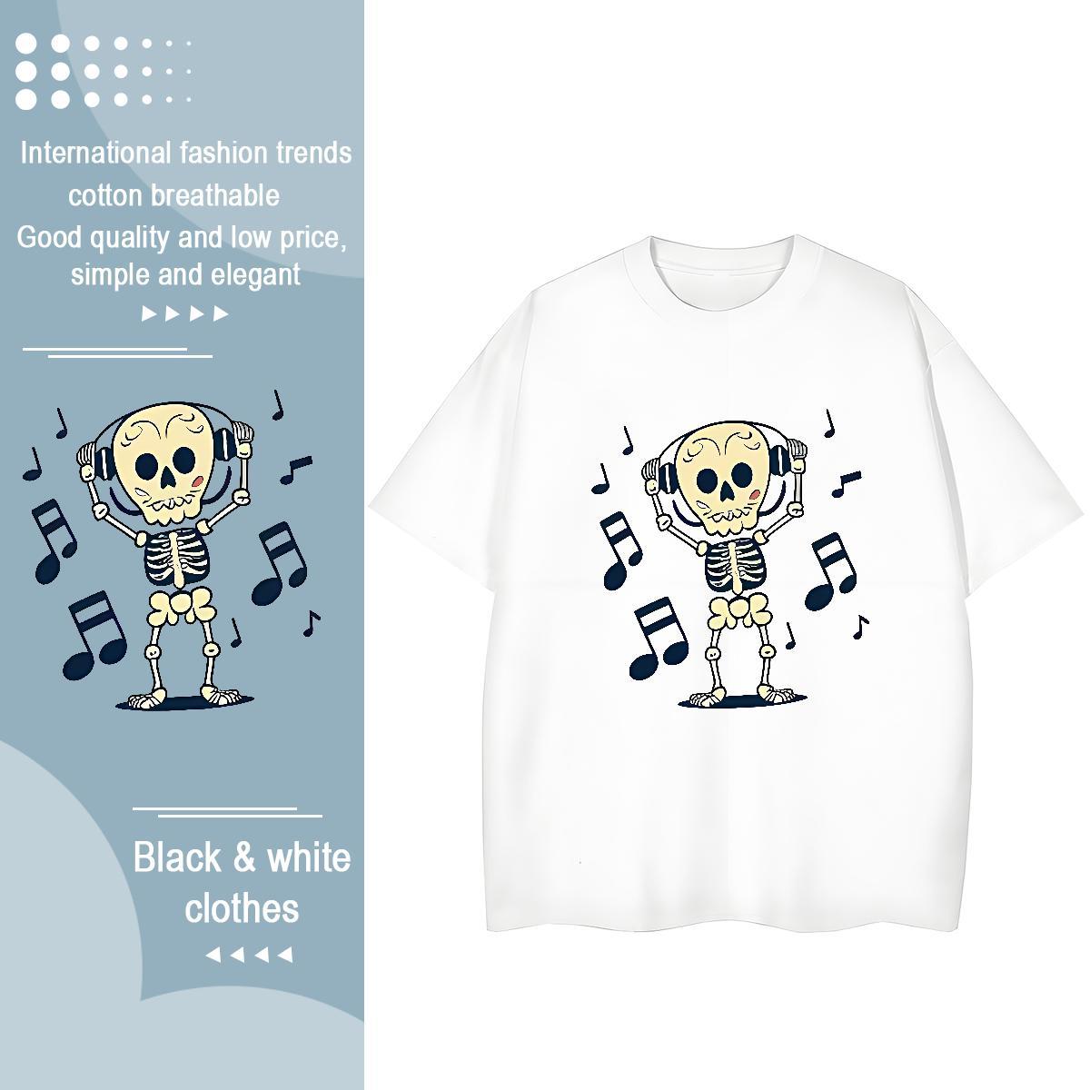 TOP Quality T Shirt For Woman 230g Cotton Crew Neck Breathable Beach music Tshirt for Man Woman Free Shipping Custom Cartoon Wear