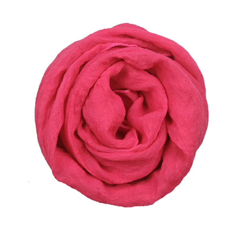 Korean solid color Voile childrens scarf winter neck guard scarf 50x140cm boys and girls cotton linen warm shawl B06 241007