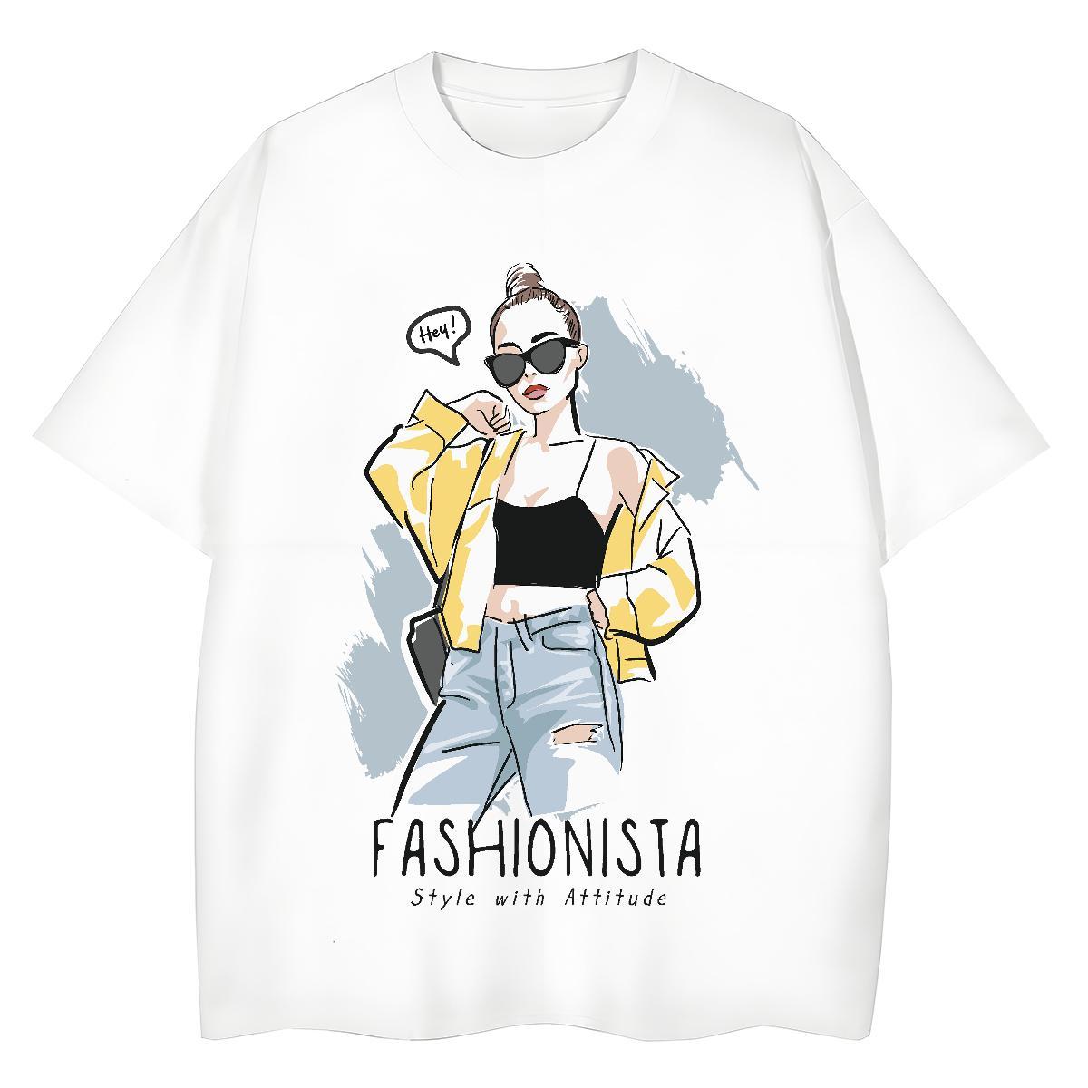Brand T shirt 230g Cotton Short sleeve Soft Casual character Women Tees Nice Graphic Clothings