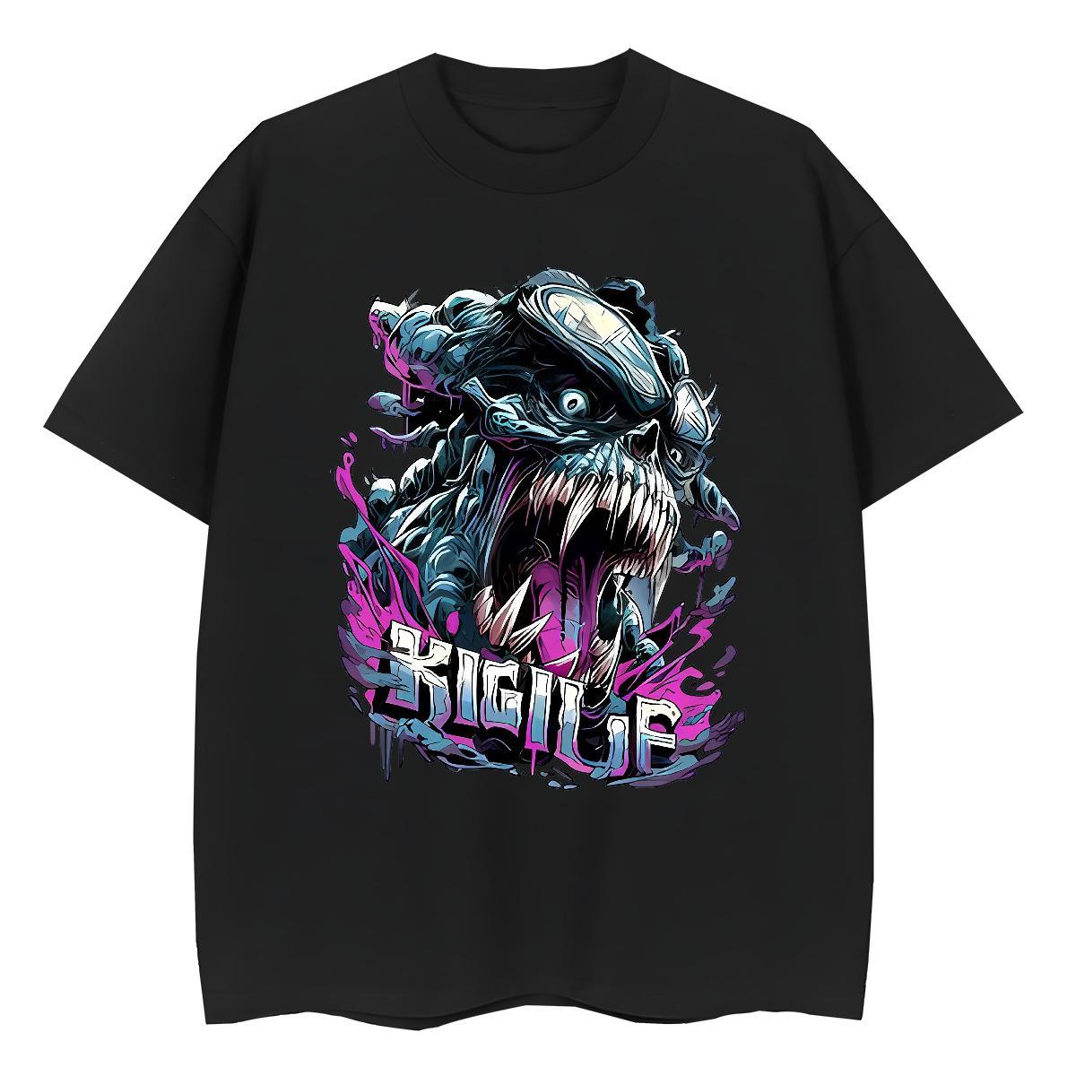 Fashion Casual T Shirt For Woman 100% Cotton 230g O-Neck Short Sleeve Outdoor skull Women Tshirts 5A Floral Print Wear