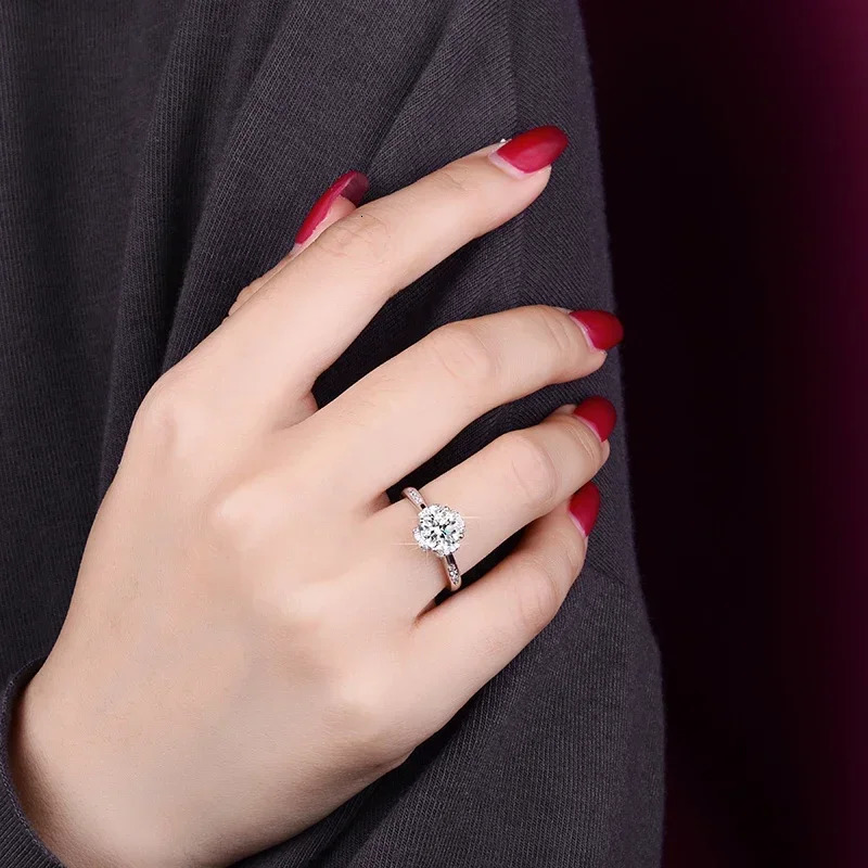 PT950 Platinum Diamond Ring suitable for womens eternal wedding jewelry a genuine 1- GRA silica ring bridal accessory 241007