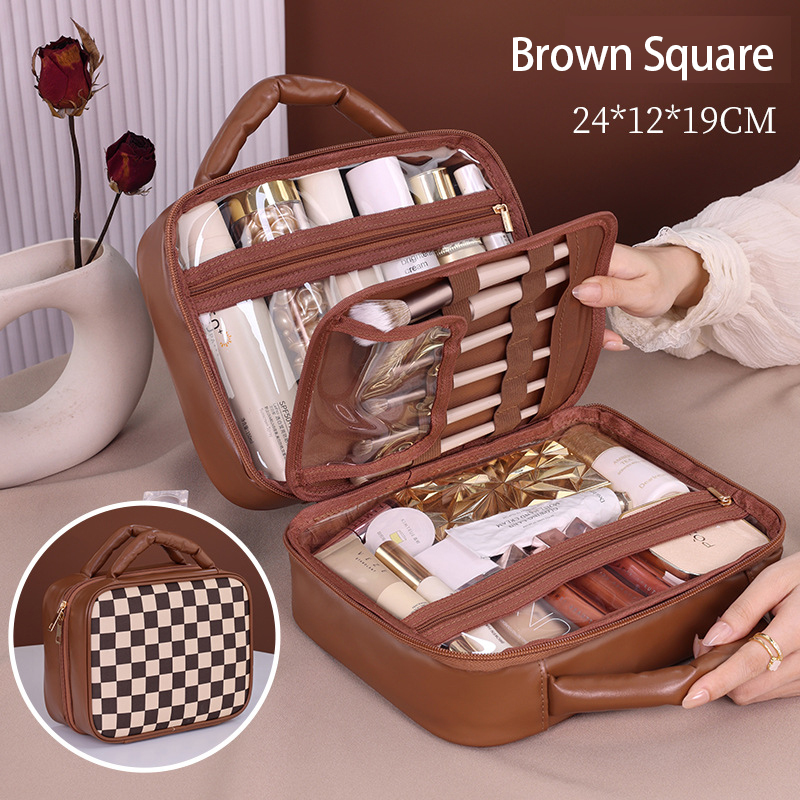 Tote bag new senior sense of large-capacity grunge makeup bag travel portable multifunctional handheld cosmetic storage bag