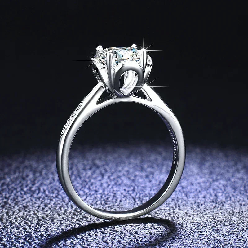 PT950 Platinum Diamond Ring suitable for womens eternal wedding jewelry a genuine 1- GRA silica ring bridal accessory 241007