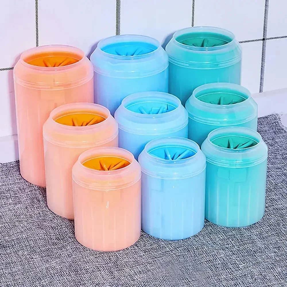 Pet Paw Cleaner Soft Silicone Foot Cleaning Brush Portable Pet Dogs Towel Foot Washer Cleaning Bucket Clean Grooming Supplies