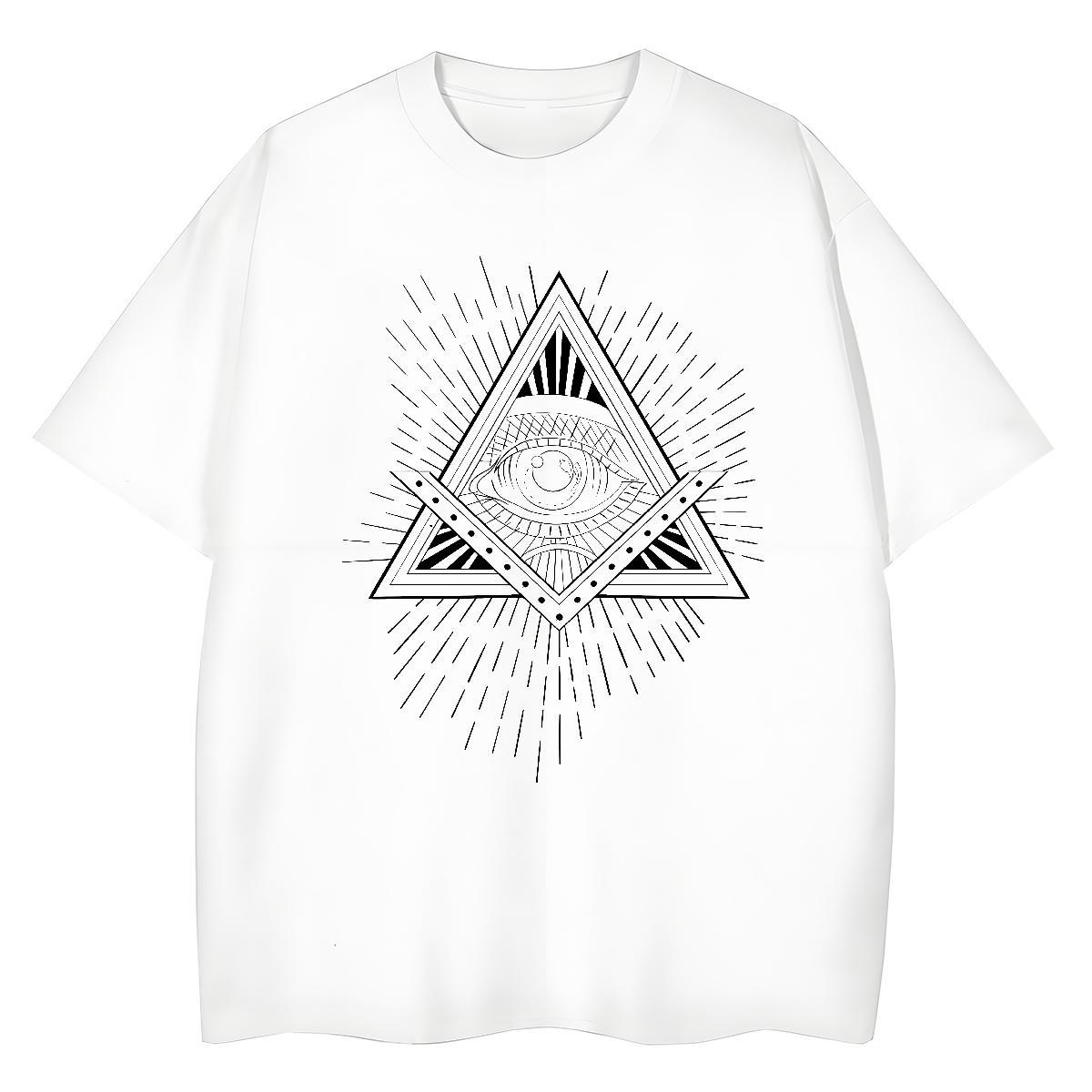 Stylist T-Shirts for Women 230g 100% Cotton Breathable Soft Beach eye of the devil Lady T shirt Brand Anime Print Top Shirts