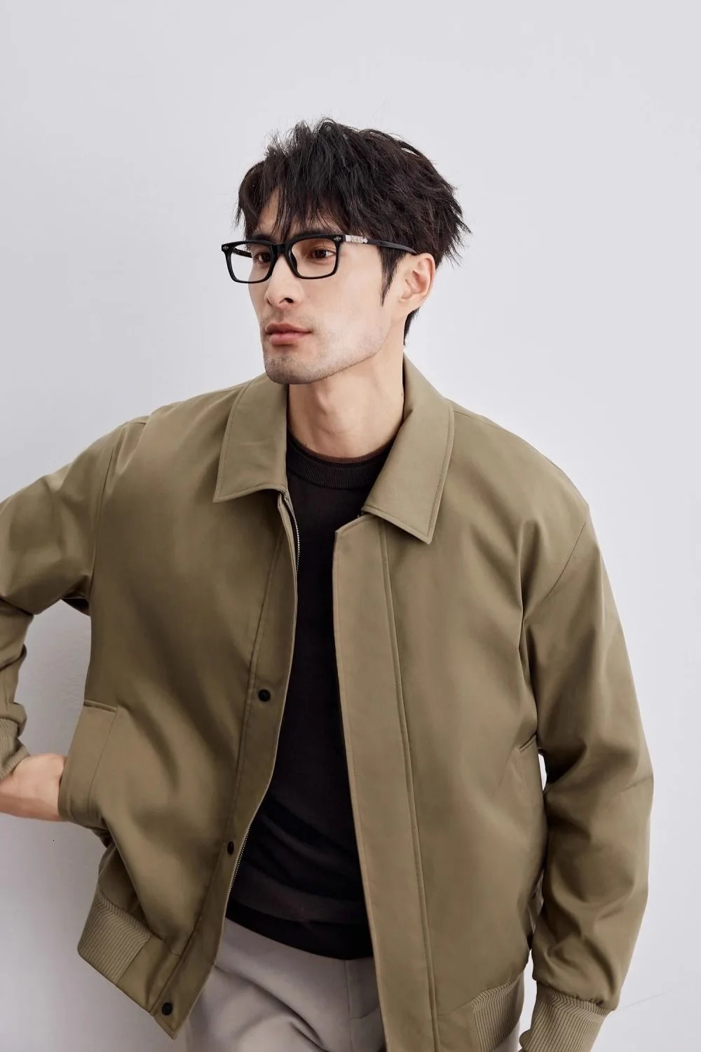 Vintage Jacket Man Spring Casual Loose Fashion Retro Short Coat Men High Quality Solid Turndown Collar Street Outwears 241011