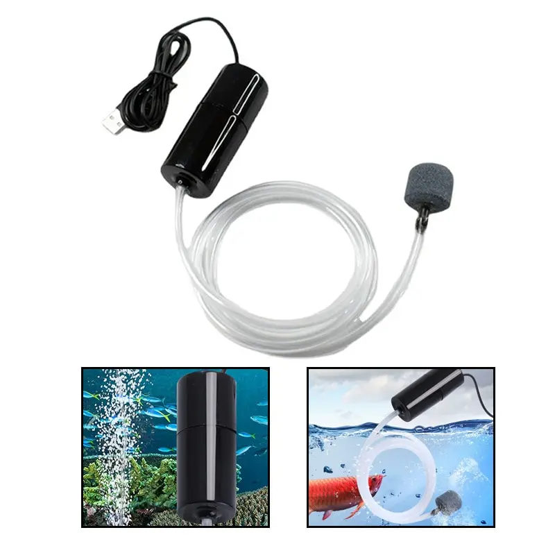Aquarium Silent Oxygenator Small Oxygen Pump Portable Mini USB Charging Fish Tank Oxygen Pump Fish Farming Aquarium Supplies