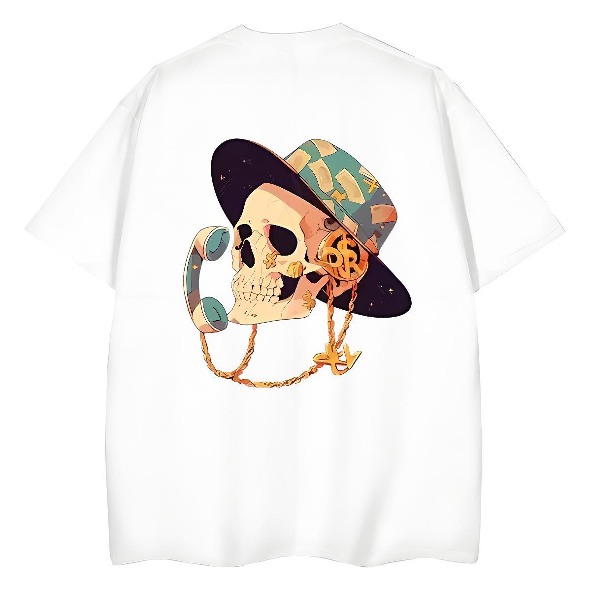 Designer T Shirt For Woman 100% Cotton 230g Crew Neck Hip Hop skull Womens Tshirts Lady Custom Printed Wear