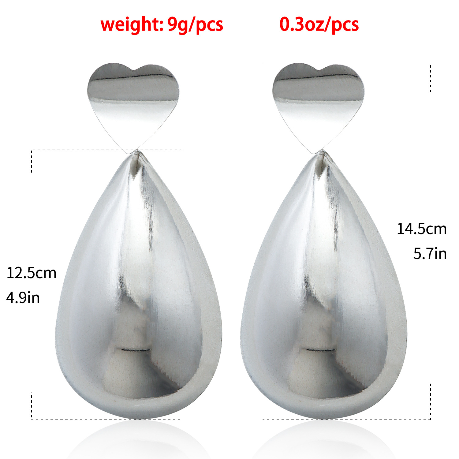 Minimalist Shiny Heart Drop Metal Earrings for Women - Geometric Style Fashion Accessory Gold Plated Zinc Alloy Dangle Earrings Jewelry 2025 New In Dr