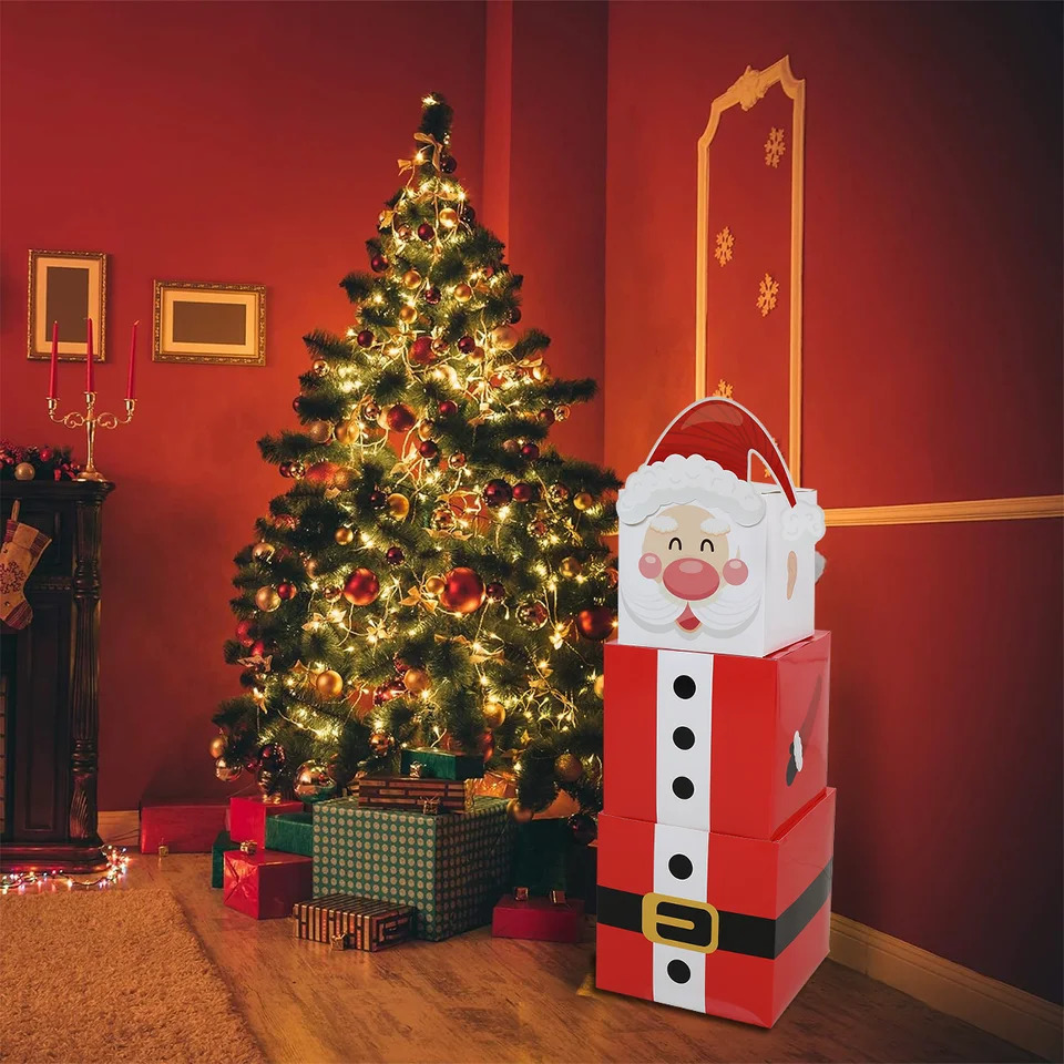 Christmas Stacked Boxes Merry Christmas Home Decor Nestle Box Christmas Celebration Navidad Natal Year Gifts 2025 240929