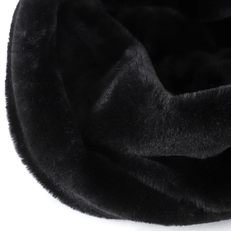 Fashionable fur neck warm scarf winter unisex two door hiking thick solid plush ring scarf for childrens bicycles peeking collar 241007
