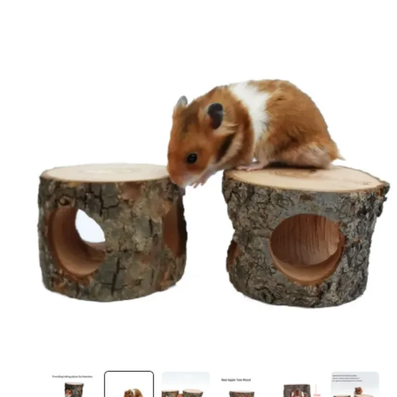 Hamster Escape Nest Wooden Nest Natural Teeth Grinding Supplies Golden Wire Bear Tree Cave Landscaping Supplies