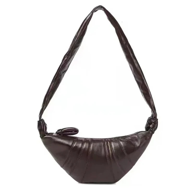 Dumpg Bag Large Capacity Sheepskin Or Cowhide Split Leather Croissants Fashion Diagonal Designer Popular Soft Chest Bags