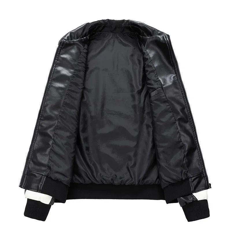 Men Leather Jacket Autumn Winter PU Jacket Vintage Slim Biker Coats Mens Motocycle Jackets Coat Casual Street Wear Hip Hop Top 241011