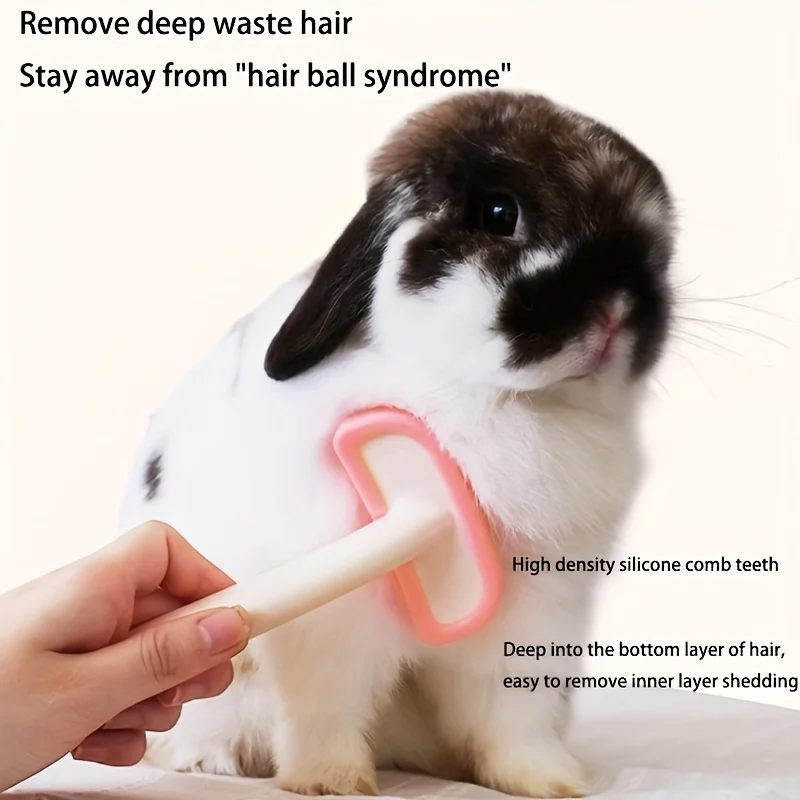 Silicone Small Pet Rabbit Comb Grooming Trimmer Fur Brush For Guinea Pig Chinchilla Cleaning Grooming Tool Accessoires Lapin