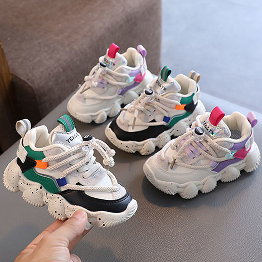 Boys Sneakers Four Seasons Kids Sport Non-slip Soft Bottom Toddler Outdoor Footwears Girls Student Shoes Sizes 21 - 30