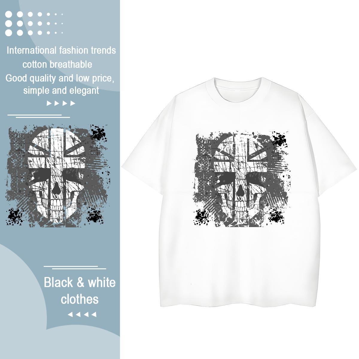 Stylist Womens T Shirts 100% Cotton 230g Short sleeve Soft Casual Beach skull Couples T Shirts Unisex Customized Polos