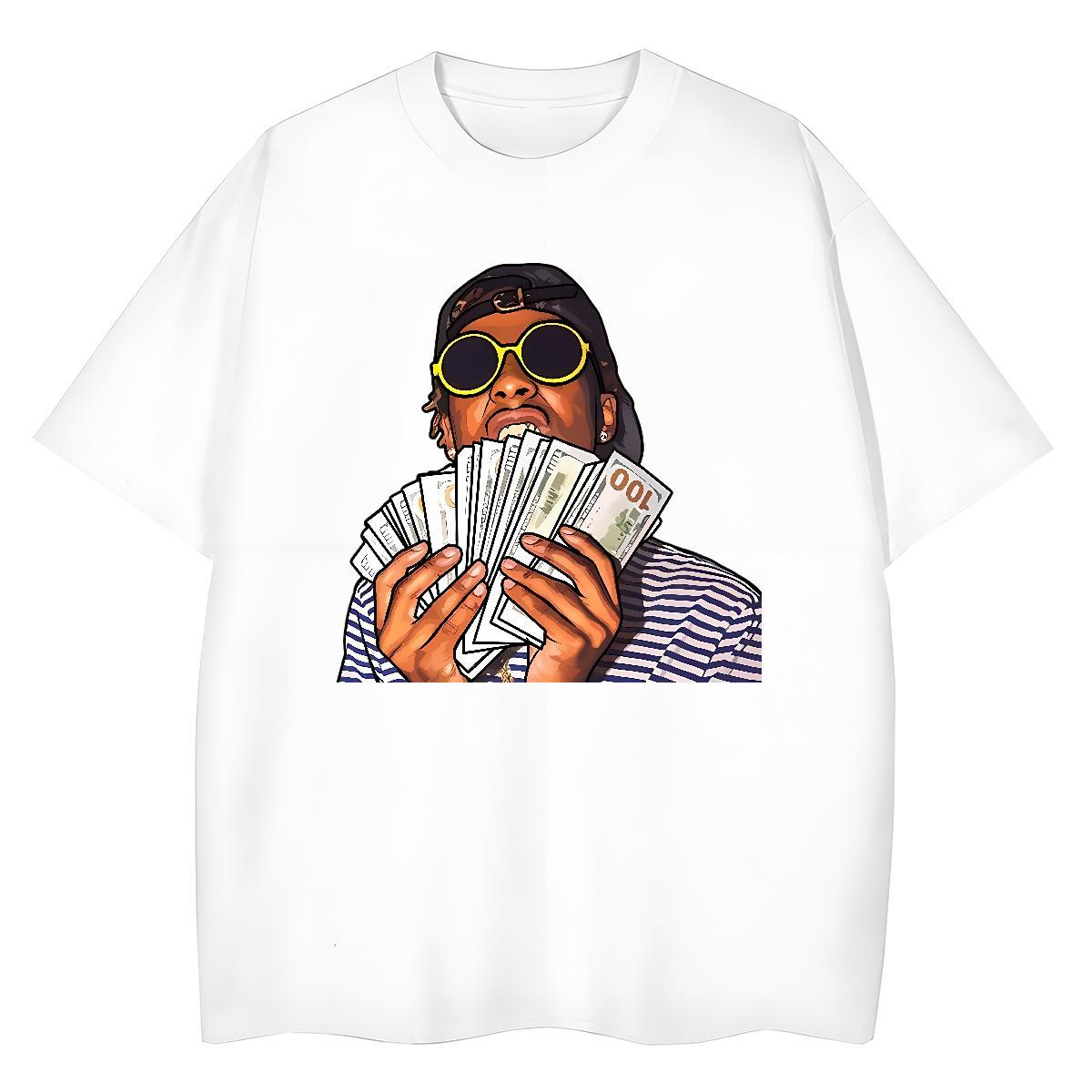 Designer Women T Shirts 100% Cotton 230g Breathable Crew Neck Daily Outfit money Women Tees Popular DIY Printed Clothings