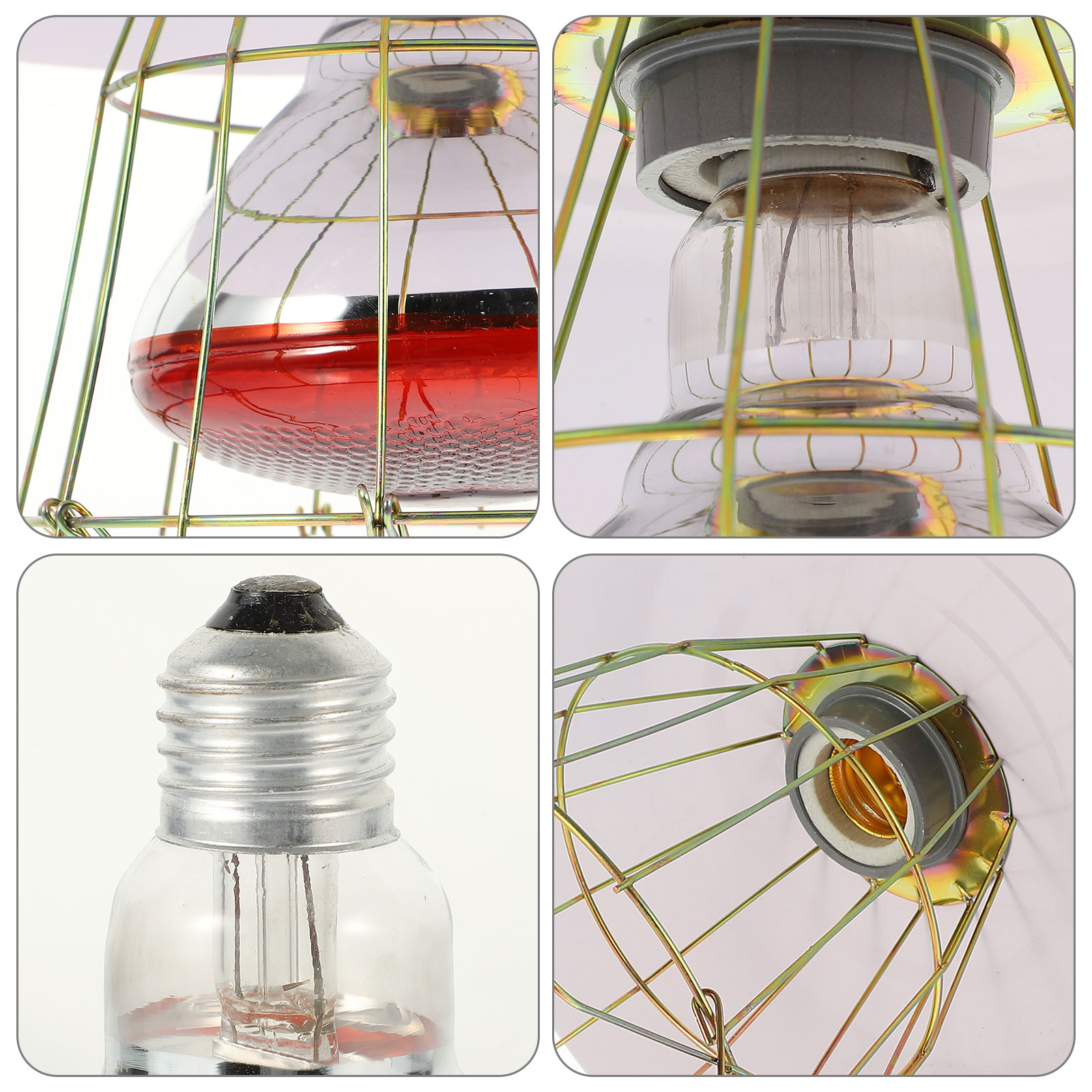 Heat Lamp Set Livestock Cage Heating Supply Reptile Warming Light Animal Warmer Aluminum Accessory Baby Puppy