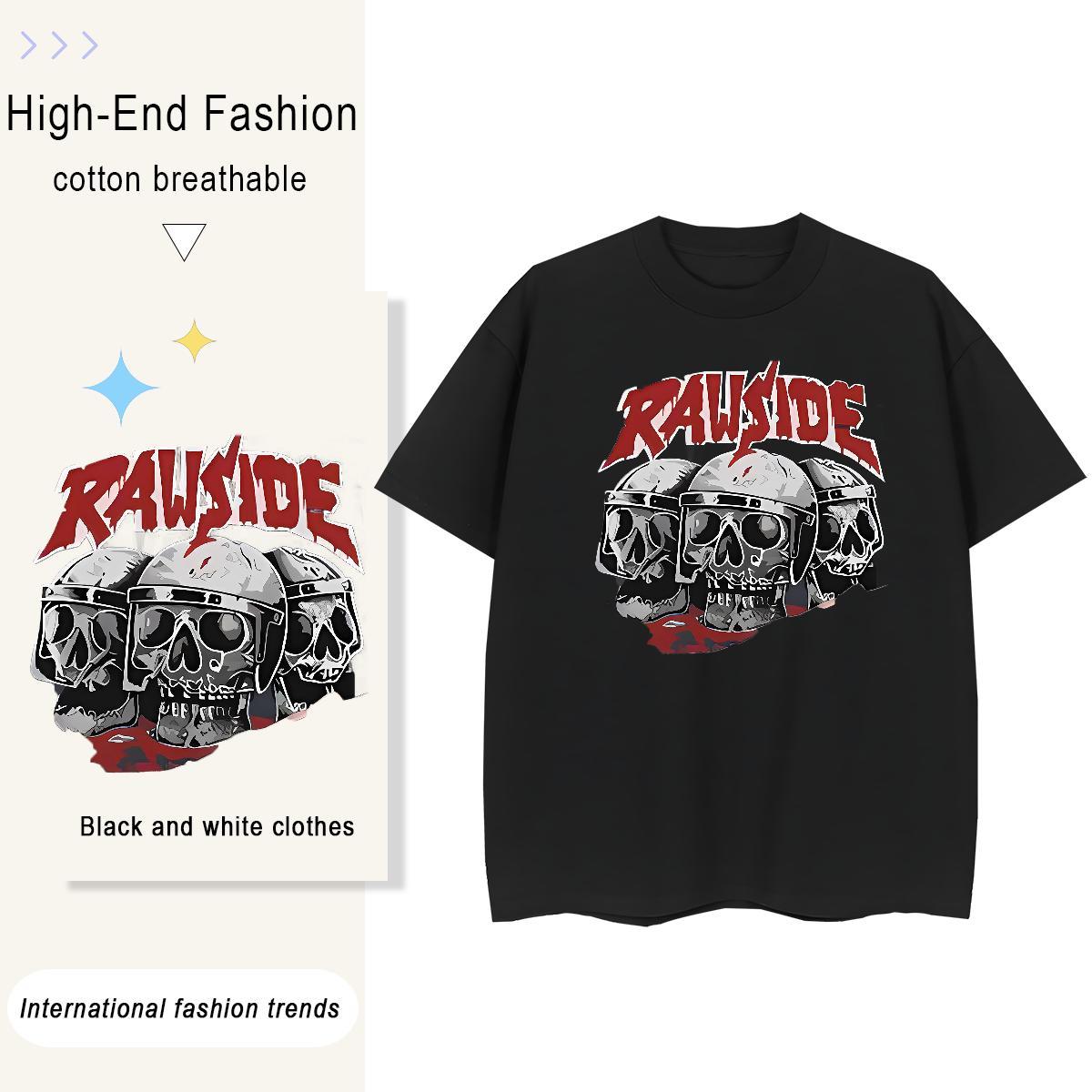 Fashion Woman T Shirts 230g 100% Cotton Comfortable Spring Summer skull Unisex Tshirts Wholesale Custom Cartoon Clothings