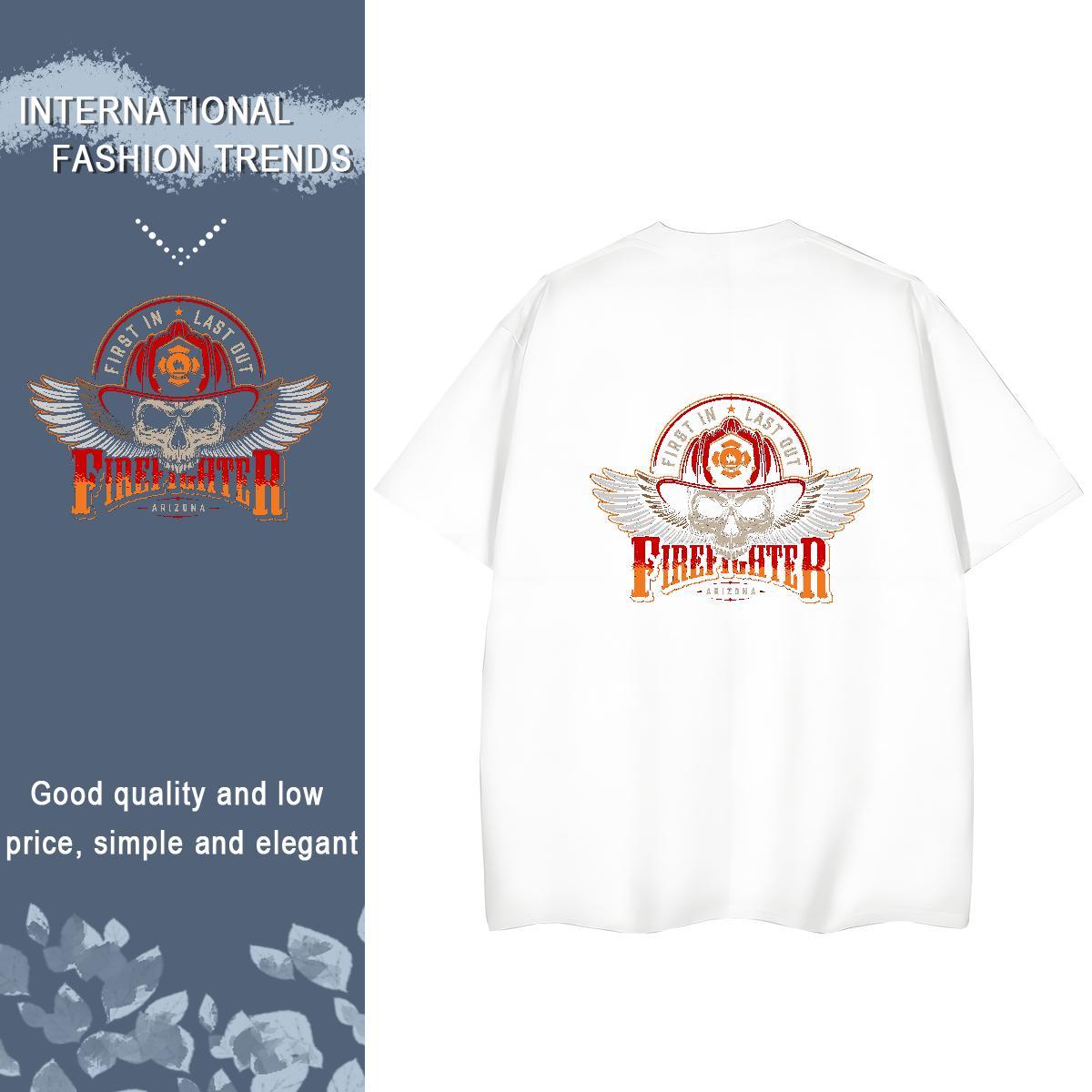 Fashion New T Shirt For Woman 230g Pure Cotton Breathable Short Sleeve Sports Casual skull Women Tshirts Comfortable Custom Printing Wear