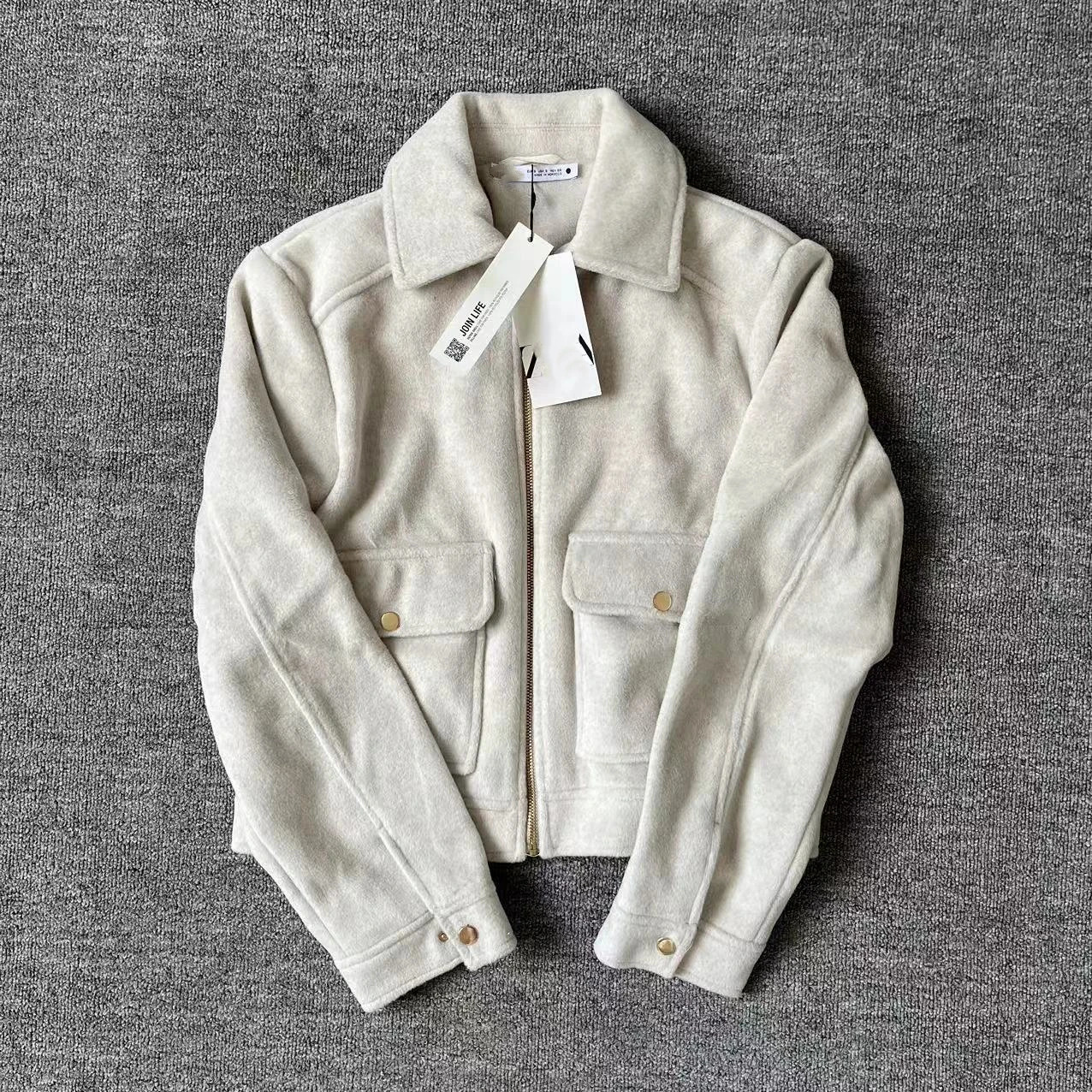 Taop Za Autumn Womens Clothing Style Commuting Leisure Simple Zipper Decoration Soft Short Jacket Coat 241011