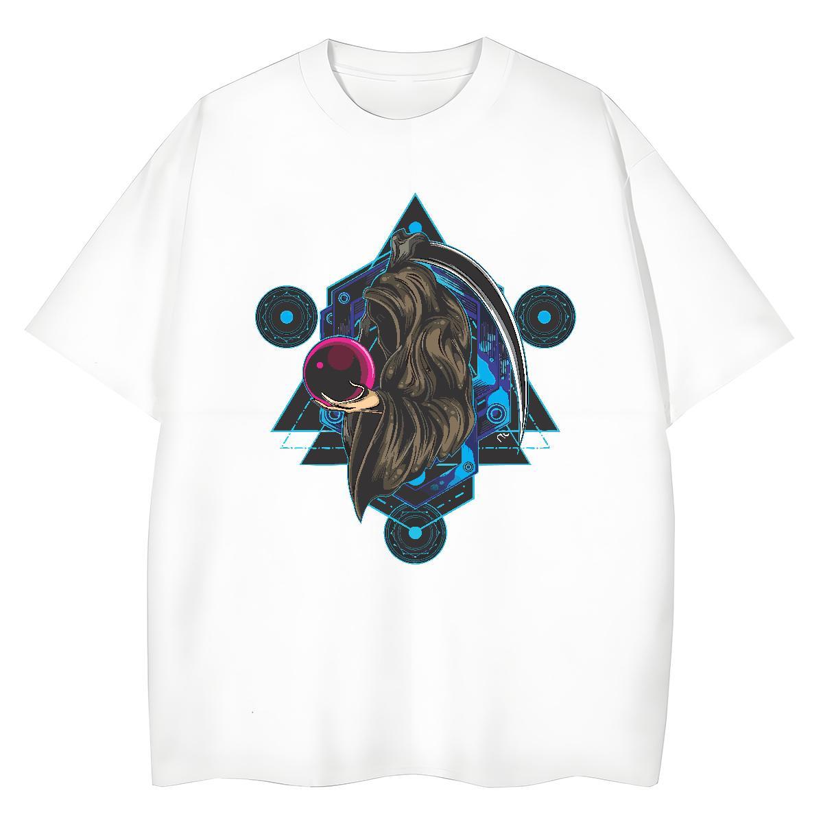 Fashion Casual Woman T Shirts 230g Cotton Breathable Crew Neck Casual Beach portrait Woman Tshirt Loose fit Anime Print Clothings