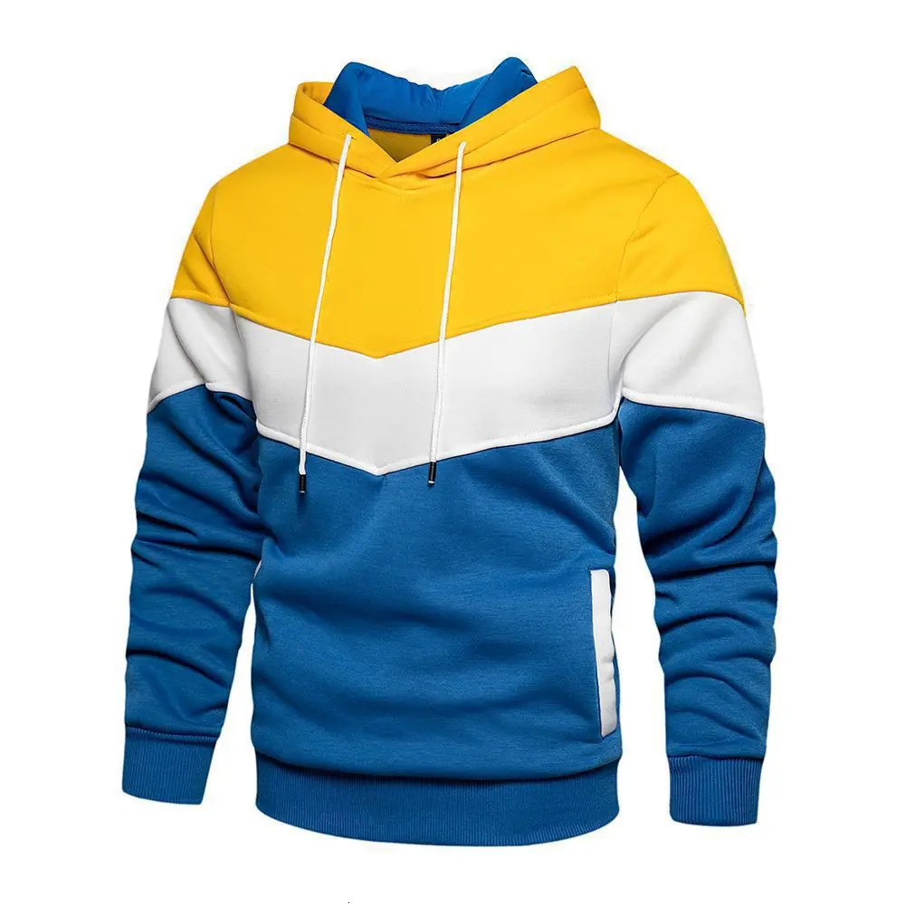 Spring and Autumn Europe the United States Men Color Match Fashion Hoodie Mens Casual Sports Shirt 241011
