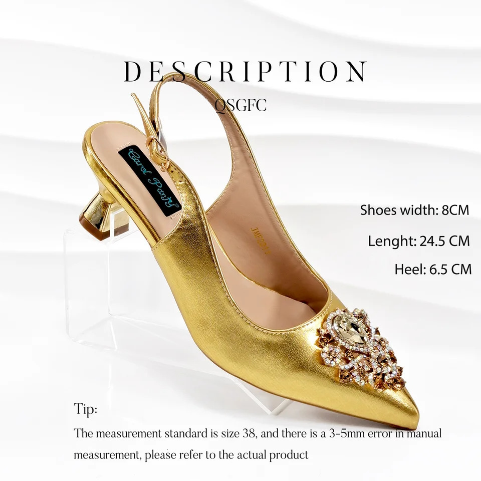 QSGFC Italian Rhinestone Decorative Womens Party Shoes and Special Bags High Heels and Dual Use Bags Womens Shoes 241011