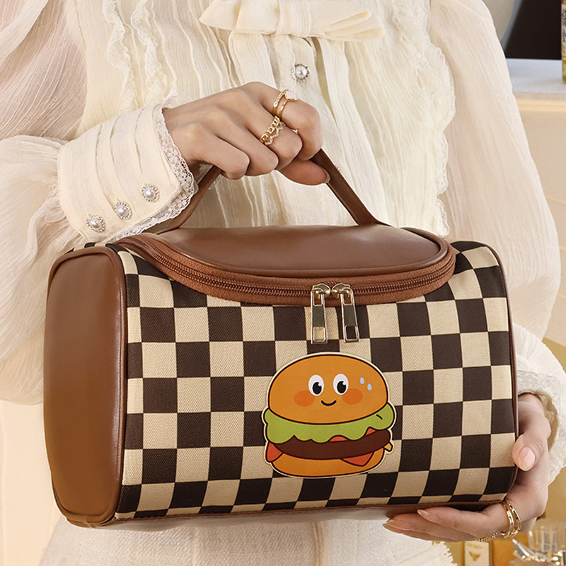 Tote bag cute cosmetic bag large capacity ins style high value travel portable wash bag senior sense waterproof cosmetic bag