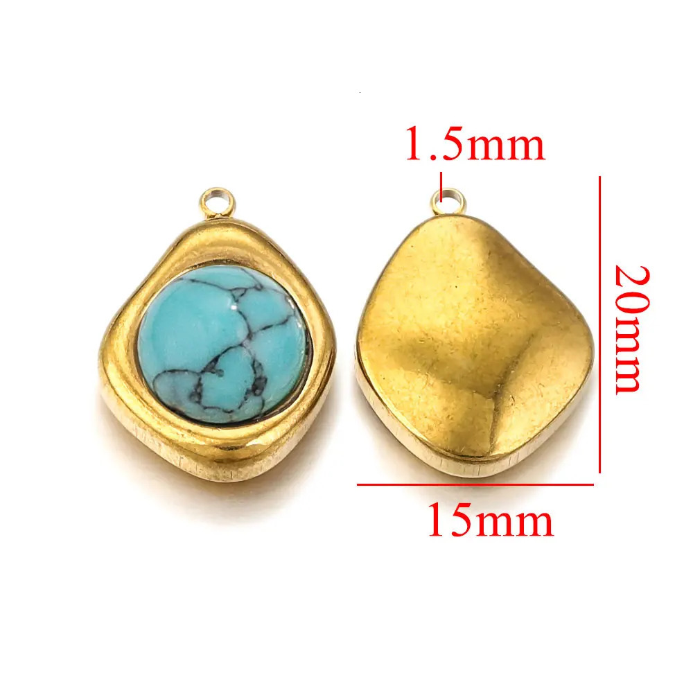 4PcsLot Stainless Steel Goldplated Small Charm Irregular Shape Stone DIY Necklace Earrings Jewelry Craft Accessories Wholesale 241010