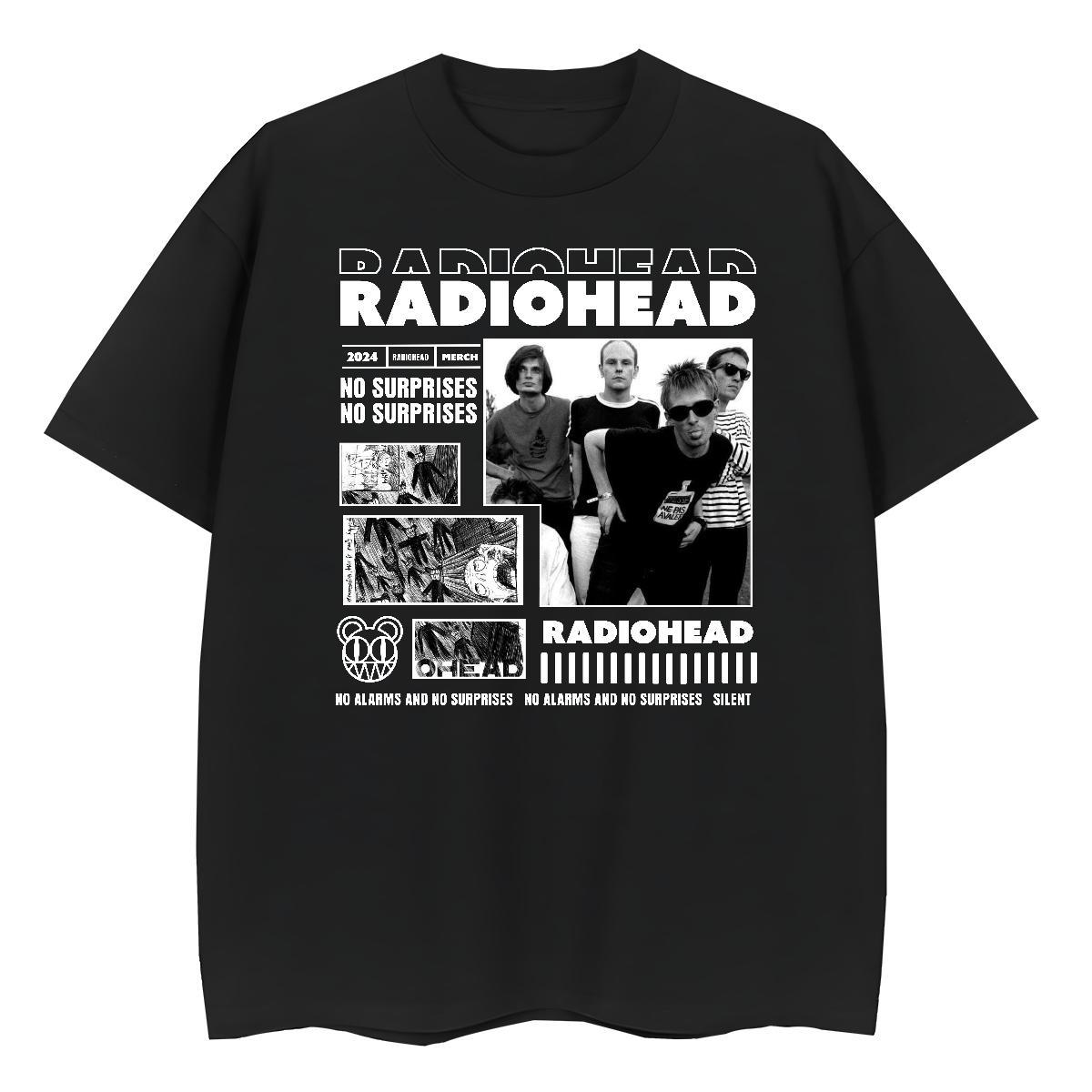 New Arrival T-Shirts for Women 100% Cotton 230g Breathable Short Sleeve Sport RADIOHEAD Unisex Tshirts Comfortable Plus Size Custom Clothes Shirt