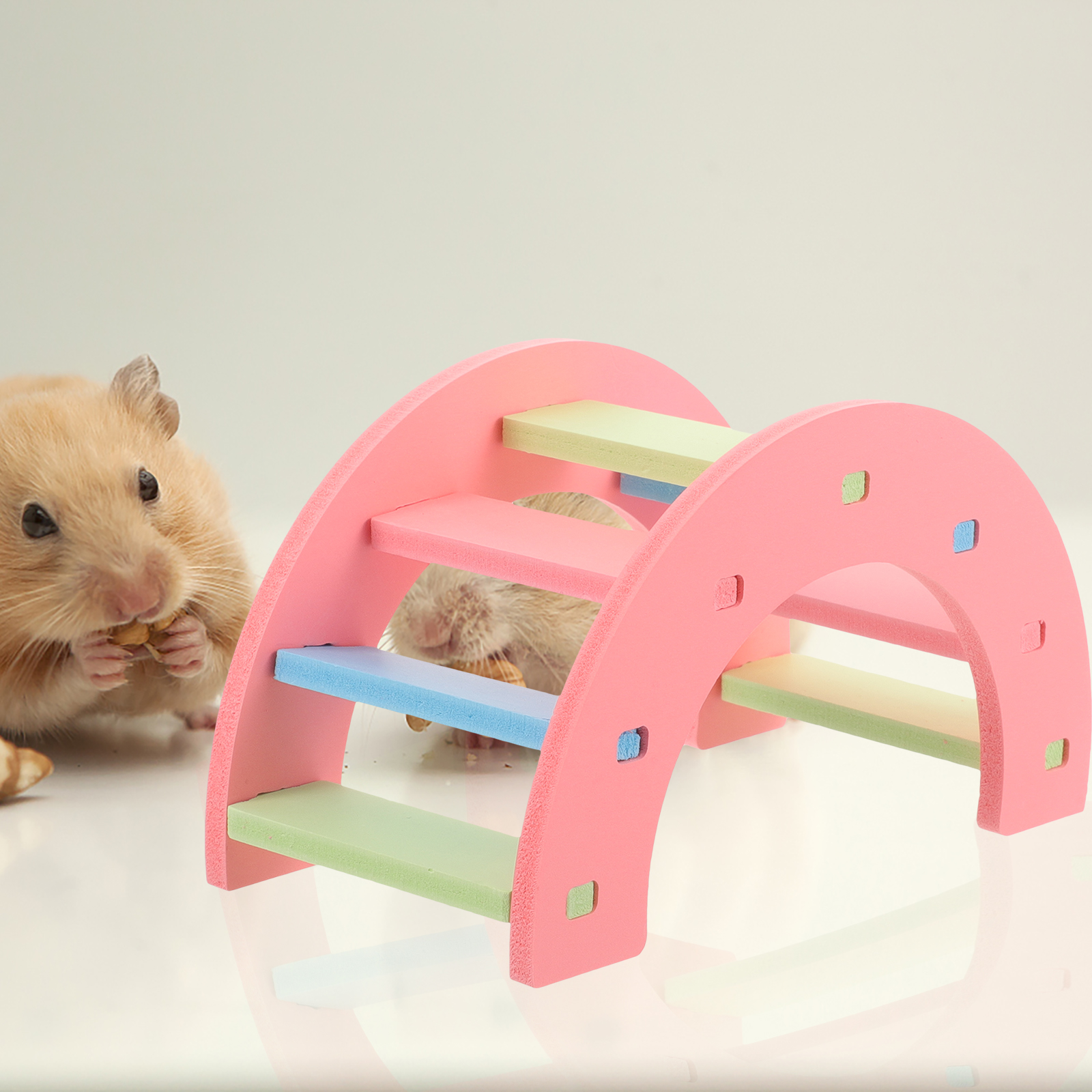 Hamster Toy Arch Bridge Climbing Pet Chinchilla Toys Parrot Platform Rat Ladder Chevron Board Guinea Pig