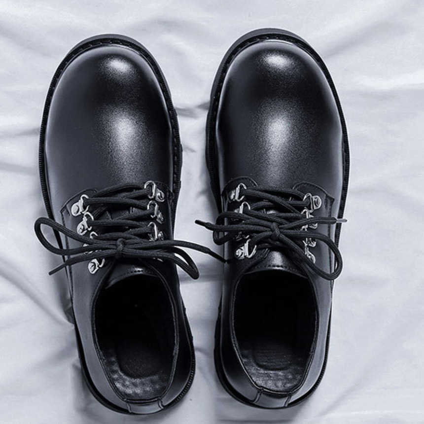 Martin Boot Mens Shoes New British Trendy Shoes Low Top Ankle Boots Spring and Autumn Hairstylist Big Head Leather Shoes Fashion Boots 240927