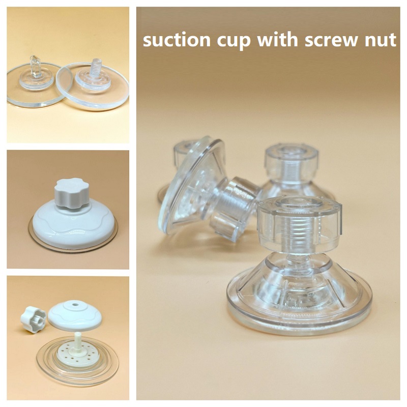 5 Pcs Strong Screw Nut Suction Cup 4.5cm Hand Tighten Adjustment Turtle Platform Sucker with Press Cap Nut Screw Hook for Glass
