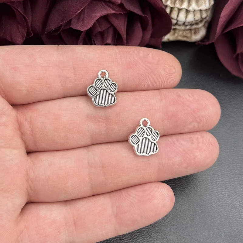 15pcs 1512mm 4 Color Dog Paw Print Charms for Jewelry Making Enamel Footprint DIY Earrings Pendants Necklaces Findings 241010
