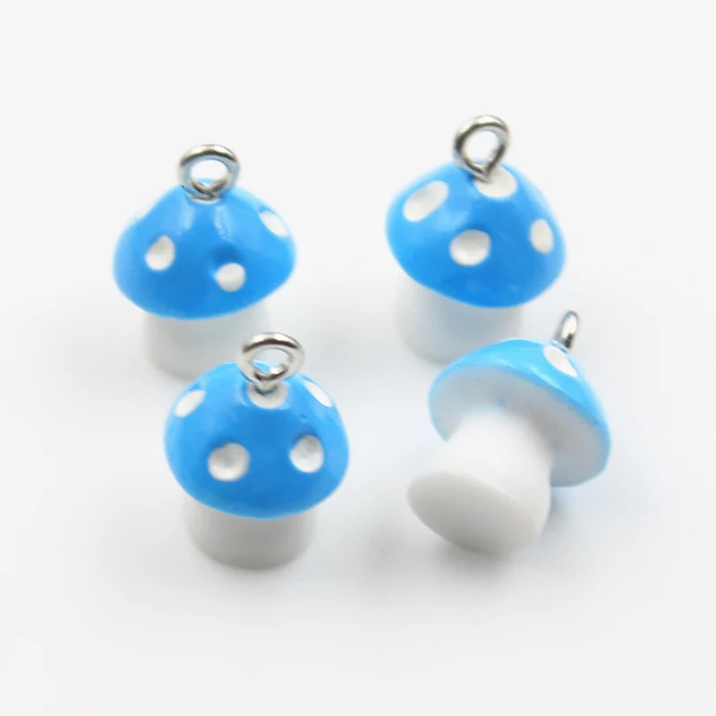 15pcs Charms Colorful Lovely 3D Mushroom 16x12x12mm Pendants Crafts Making Findings Handmade Jewelry DIY For Earrings Necklace 241010