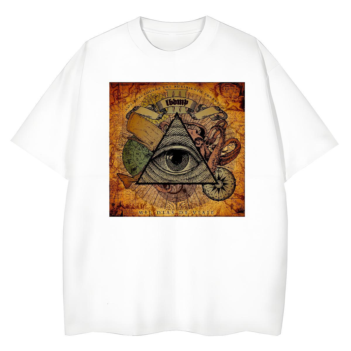 Fashion T shirt 230g Pure Cotton Breathable Soft Street Casual eye of the devil Couples T Shirts Designer Nice Cartoon Printing L-4XL Clothes Shirt