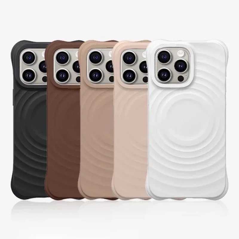 New Arrival Ripple silicone engraved letter magnetic phone case cover for iPhone 12 13 14 15 16 Pro Max phone case for iPhone 16 Pro Max Z241012