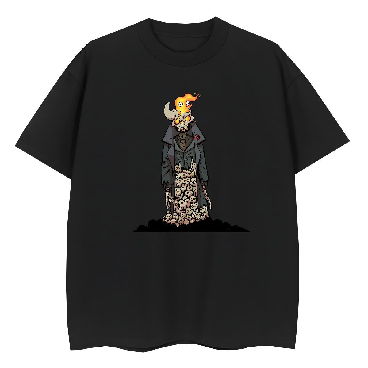 Casual New Women T Shirts 230g Pure Cotton Breathable Crew Neck High Street Hip Hop skull Unisex Tshirts Designer White Plus Size Clothings