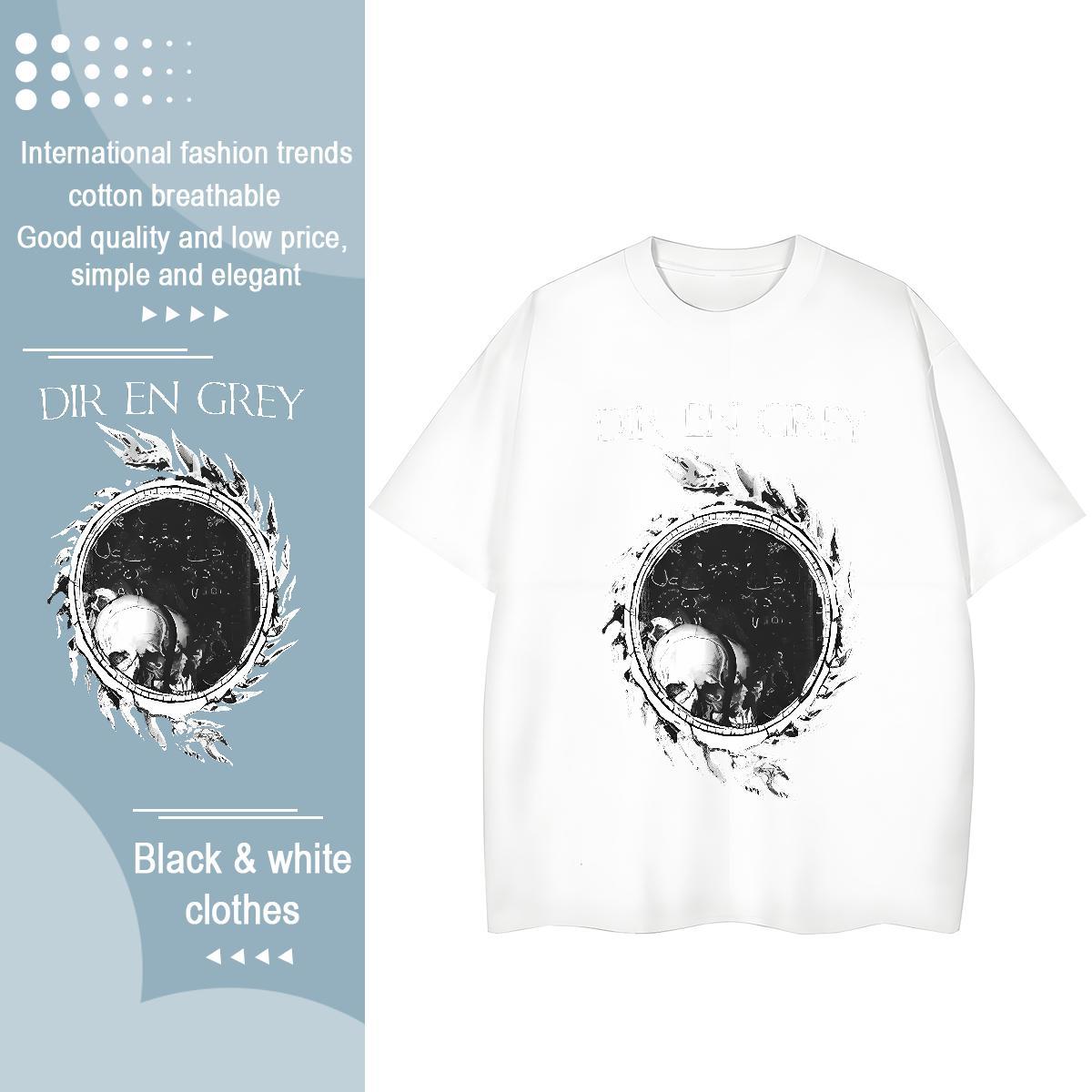 TOP Quality T shirt 100% Cotton 230g Crew Neck Hip Hop skull Women Tees Popular Anime Print Top Shirts