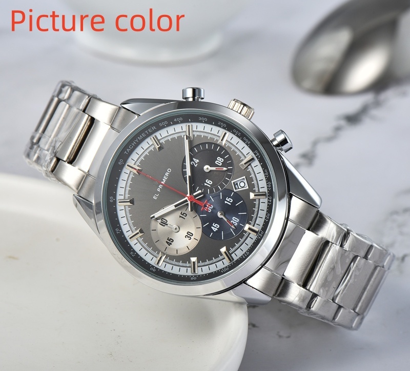 Zen Wrist Watches for Men 2024 New Mens Watches Six needles All Dial Work Quartz Watch High Quality Top Luxury Brand Chronograph Clock Fashion Steel And Leather Belt
