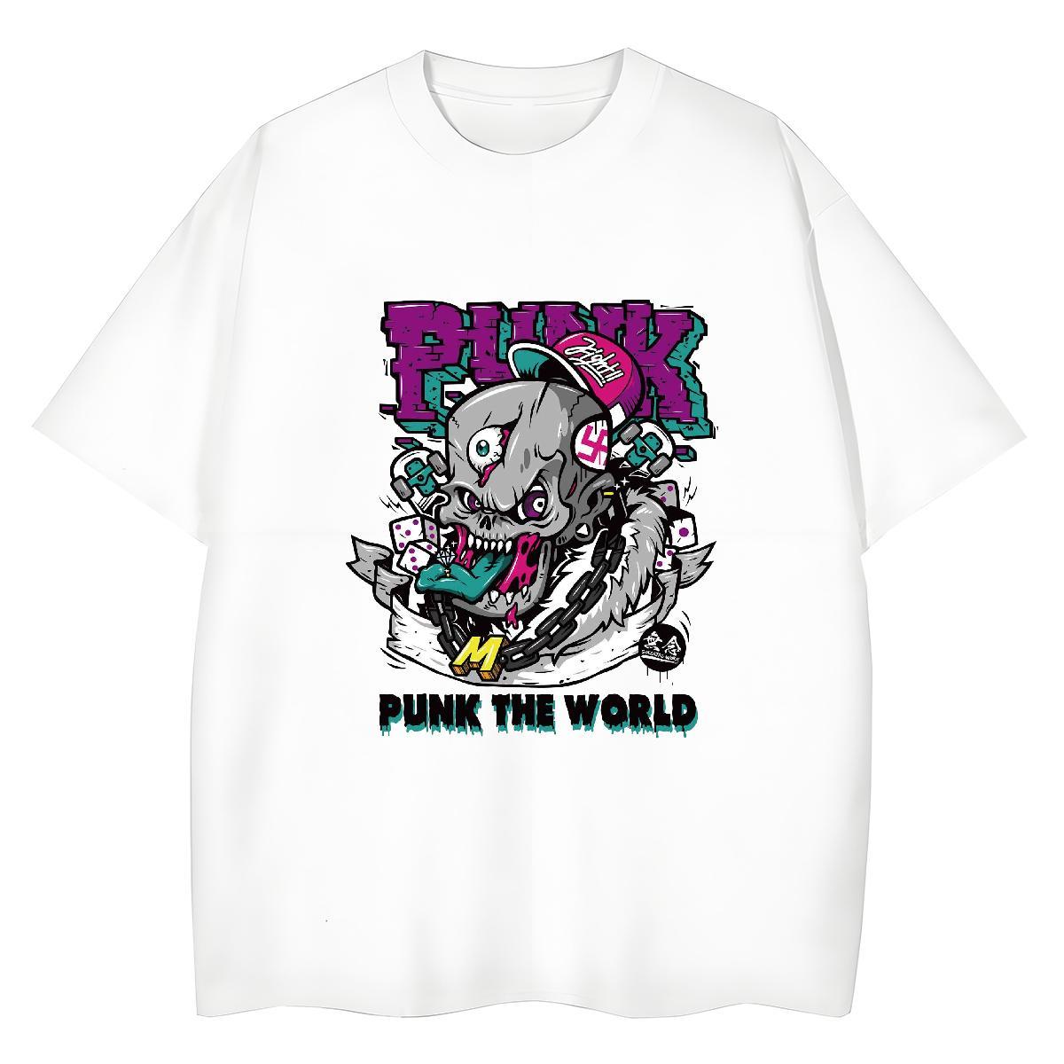 TOP Quality T Shirts Women 100% Cotton 230g O Neck Short Sleeves Street skull Women Tshirts 5A Oversized Top Shirts