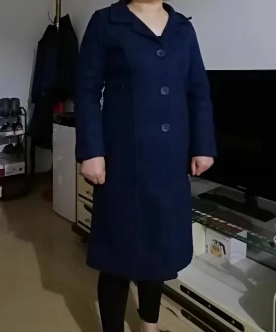 Christmas warm coat autumn and winter wool coat womens medium to long fashionable single chest casual coat womens ultra-thin wool casual coat 241007